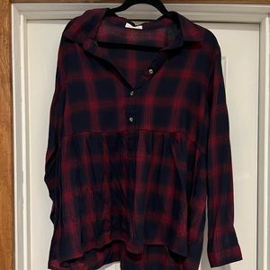 Maurice’s baby doll plaid top
